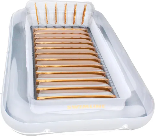 Vista 9 de SWIMLINE Tumbona de bronceado, tumbona inflable clásica para broncearse con almohada ajustable, 71" de largo - Tumbona flotante al aire libre