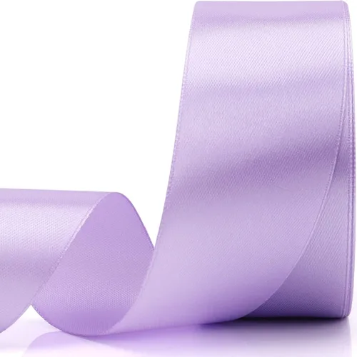 Cinta de satén sólido de lavanda de 1-1/2 pulgadas, 25 yardas, tela 100% poliéster, suave y duradera para invitaciones de boda, ramos de novia,