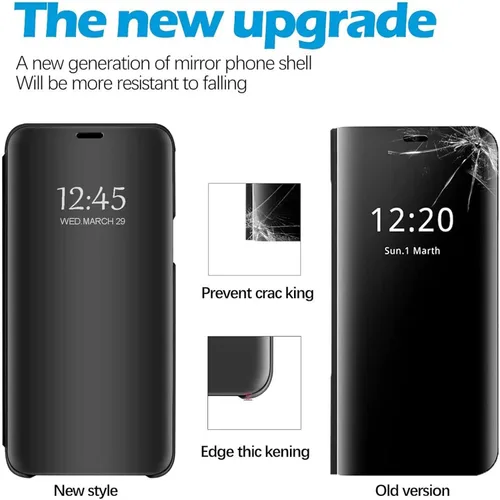 Vista 6 de Note 20 Ultra - Funda de piel para Samsung Galaxy Note20 Ultra 5G, funda delgada para teléfono transparente, espejo de maquillaje, con función