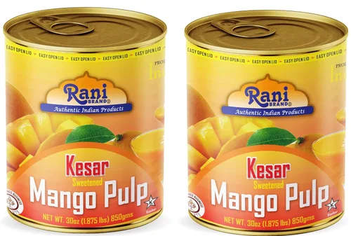 Vista 14 de Puré de pulpa de mango Rani (hace batidos de mango Lassi) Alphonso sin azúcar, 30 onzas (1.875 libras) 29.98 oz ~ Kosher Todo natural Sin OMG