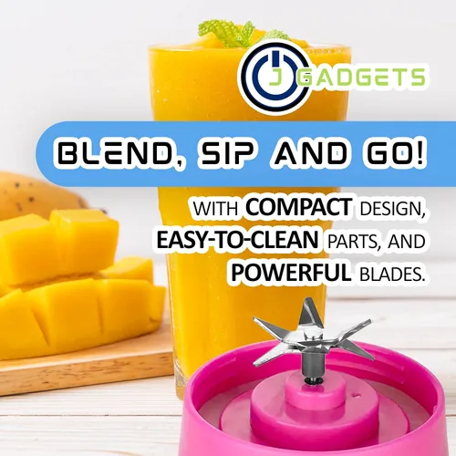 Vista 3 de Batidora portátil para batidos y batidos Recargable y fácil de usar Licuadora personal Seis cuchillas Mini USB para el hogar Conveniente