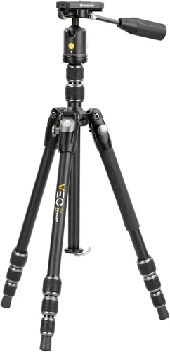 Vista 12 de Vanguard VEO3T235ABP Trípode de viaje de aluminio con cabeza de bola, mango extraíble y zapata rápida con soporte integrado para teléfono inteligente