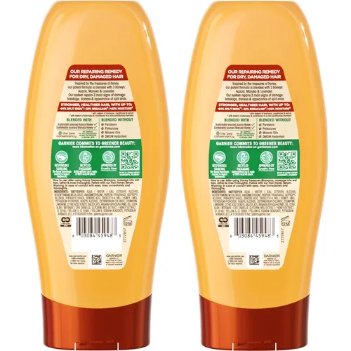 Vista 10 de Garnier Whole Blends Honey Treasures - Acondicionador reparador para cabello seco y dañado, 22 onzas líquidas, 2 unidades (el embalaje puede variar)
