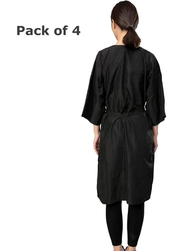 Vista 2 de Batas de salón para clientes, paquete de 4, capa de color de cabello para mujeres y hombres, estilo kimono, 5 cierres de presión