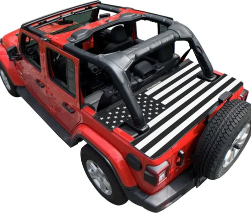 Vista 8 de Shadeidea - Cubierta tonneau para el Jeep Wrangler JK de 4 puertas, cubierta Ton para el maletero trasero del JKU (2007-2018), cubierta