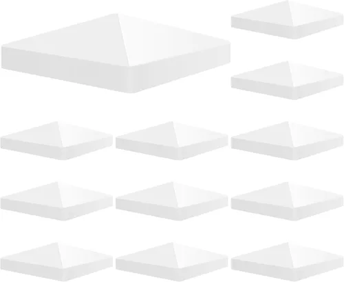 Vista 9 de GKOLED Paquete de 6 tapas de vinilo de PVC de grano de madera piramidal de 3.5 x 3.5 pulgadas, para postes de madera con tamaño real de 3.5 x 3.5