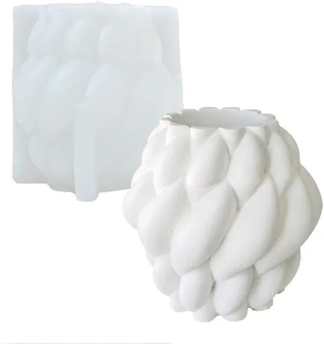 Vista 10 de Moldes de silicona para florero, resina epoxi, moldes de arcilla para hormigón, florero, yeso, moldes de cemento, moldes de maceta para botellas