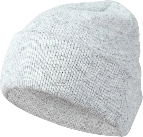 Achiou Gorro de punto para mujer, gorro de esquí de invierno para hombre, gorro cálido con puños, suave y holgado de punto, gorra unisex