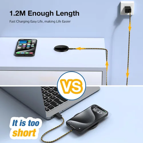 Vista 7 de Cargador inalámbrico magnético para iPhone: compatible con cargador Magsafe iPhone 17 16 15 14 13 12 Series y Airpods 4 3 2 Pro Fast 15W Max carga