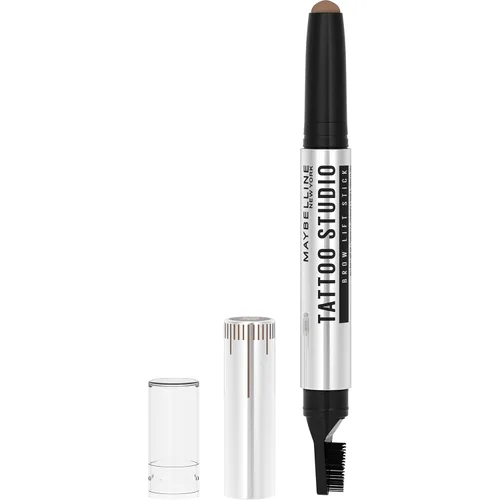 Maybelline TattooStudio - Barra de maquillaje para realce de cejas con complejo acondicionador de cera teñida, marrón suave, 1 unidad