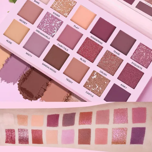 Vista 6 de UCANBE Kit de paleta de sombra de ojos profesional de 18 colores con aroma desnudo, larga duración, multi brillo reflectante mate con brillo