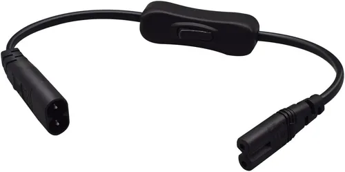 Vista 8 de Cable de alimentación IEC 320 C8 a C7 dual figura 8 macho a doble ángulo recto hembra adaptador 1 en 2 salidas CA, cable de alimentación IEC 320 C8