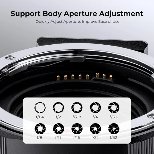 Vista 5 de Adaptador de lente electrónico EF/EF-S a EOS M, anillo adaptador de montaje de lente de enfoque automático K&F Concept compatible con lentes