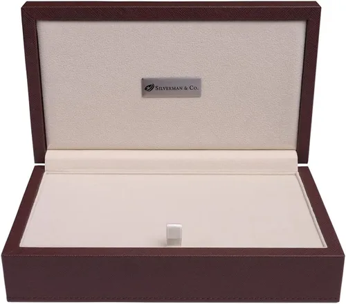 Vista 3 de Silverman & Co. Juego de dominó negro doble 6 grande - Estuche marrón