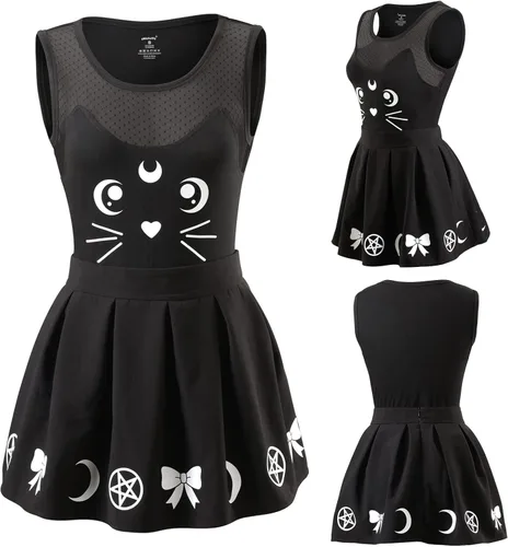 Vista 7 de Littleforbig Mameluco de algodón para pijama, conjunto de falda de mono Luna