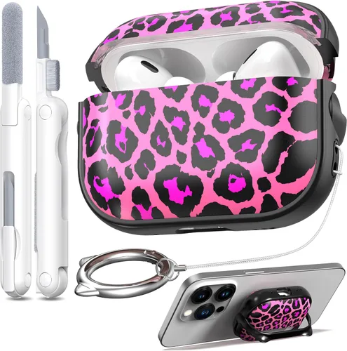 Vista 16 de RFUNGUANGO AirPods Pro - Funda transparente de TPU suave con kit de limpieza y llavero, compatible con Magsafe, funda protectora compatible