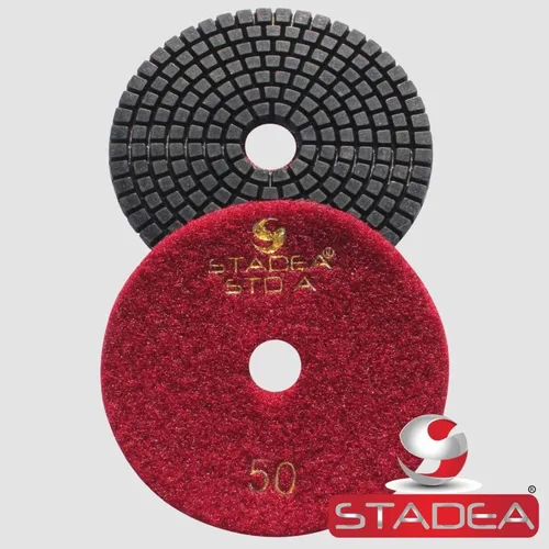 Vista 2 de STADEA Grit 50 4" Diamond Pulir Pads Premium Grado Mojado Flexible 3 MM Alto