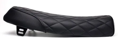 Vista 3 de Universal Motocicleta Retro Diamond Flat Brat Style Cafe Racer Asiento para CB CL Retro Yamaha SR XJ Suzuki GS (negro)