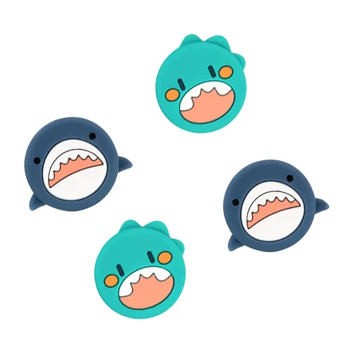 GeekShare Cute Shark Dinosaur Playstation 4 Controller Thumb Grips, Soft Silicone Thumbsticks Cover Set Compatible with Switch Pro Controller and