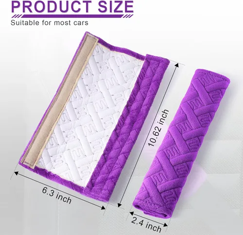 Vista 3 de JUSTTOP - Juego de 2 almohadillas universales para cinturón de seguridad de auto para una conducción más cómoda, fundas para correa de hombro