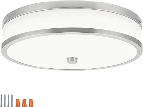 Vista 27 de Design House Paxton 588152 - Lámpara LED integrada para techo, montaje empotrado, regulable, níquel cepillado, para cocina, baño, dormitorio