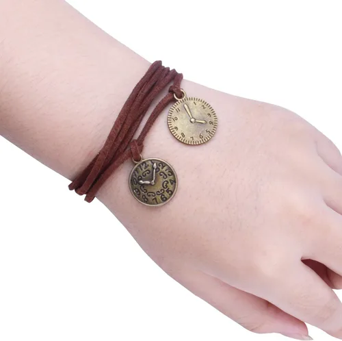 Vista 5 de BronaGrand Dijes mixtos de 3.53 onzas (38 piezas) con forma de cara de reloj, para pulseras, collares, joyas y manualidades, bronce antiguo, Bronce