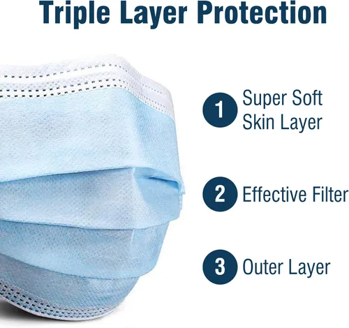 Vista 3 de WECARE - Cubrebocas desechable con envoltura individual, juego de 50 máscaras estampadas, 3 capas