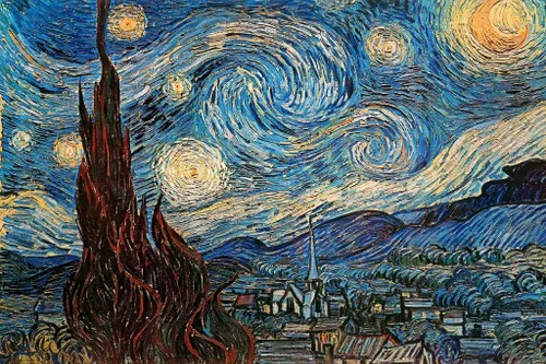 Póster de “la noche estrellada” (1889) de Vincent Van Gogh, 31 cm x 46 cm