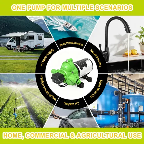 Vista 5 de 33 Series Water 12V DC Pressure Pump 4.0GPM 50PSI Self-Priming Diaphragm Pump, Smart Pressure Switch for Kitchen/Bathroom/RV/Caravan/Garden/Marine