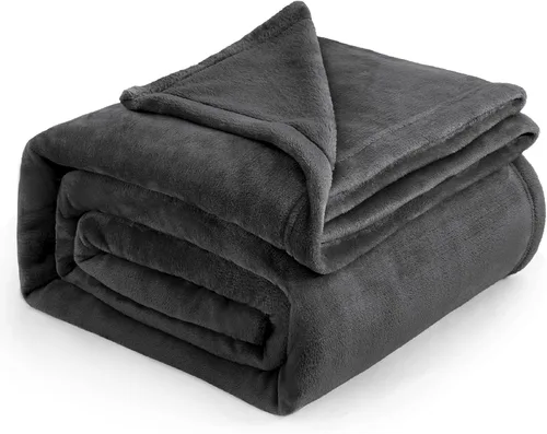 Vista 106 de Bedsure - Manta de vellón, tamaño queen, suave, ligera, afelpada, mullida, acogedora, de microfibra de lujo, color gris claro, 90 x 90 pulgadas