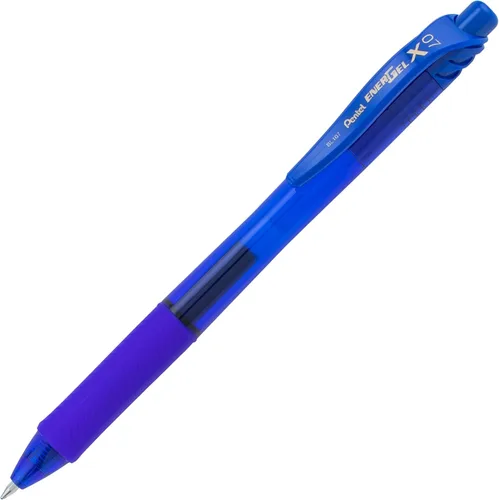 Vista 3 de Pentel EnerGel-X - Lapicera de gel líquido retráctil, punta de 0,7 mm de metal, trazo medio, 3 unidades, Azul