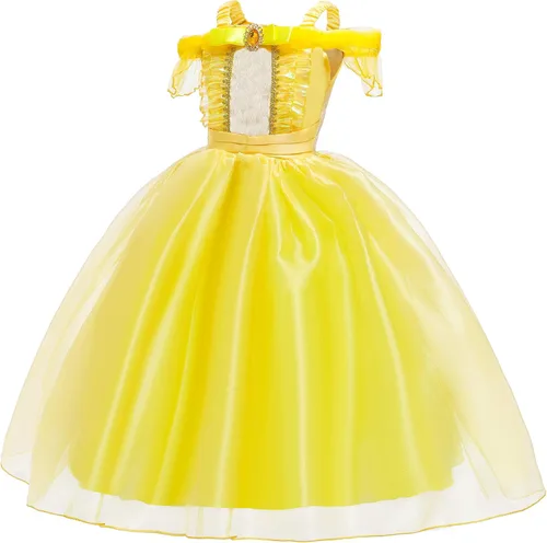 Vista 2 de Disfraces de princesa, fiesta de cumpleaños, disfraz de Halloween, disfraz de cosplay para niñas pequeñas de 3 a 10 años