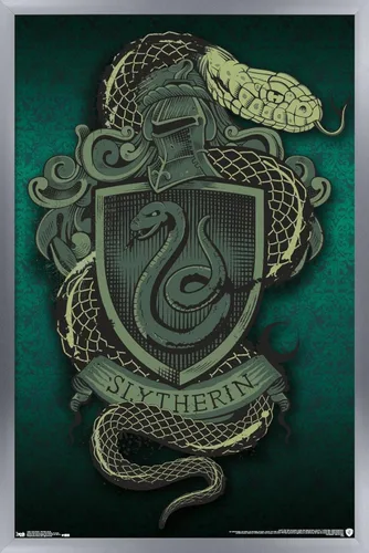 Vista 10 de Trends International The Wizarding World: Harry Potter - Póster de pared con escudo de serpiente Slytherin, 14.725 x 22.375 pulgadas, versión