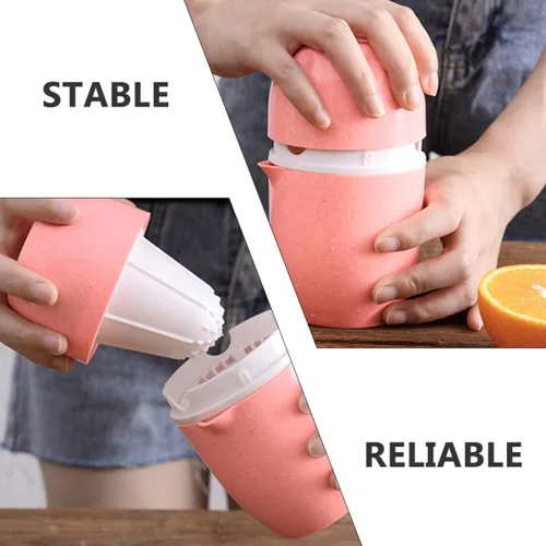 Vista 9 de SAFIGLE 2 Pcs Manual Fruit Juicer Portable Orange Lemon Squeezer Non-electric Handheld Citrus Press for Household Use Easy to Clean Safe Kitchen