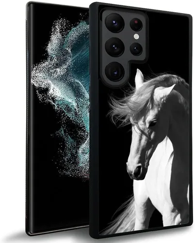 Vista 2 de DAIZAG Funda compatible con Samsung Galaxy S23 Ultra, caballo blanco para hombre y mujer, protección completa, a prueba de golpes, antiarañazos