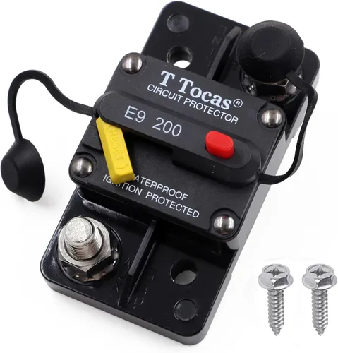 Vista 12 de Disyuntor de pernos Hi-Amp E9 T3 250A de 3/8 pulgadas con reinicio manual 12 V - 48 V CC Impermeable IP67, montaje en superficie, 250 amperios