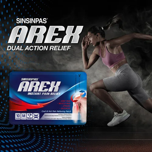 Vista 3 de AREX - Parche para aliviar el dolor fresco y caliente, mediano, 1 paquete (10 parches en total)