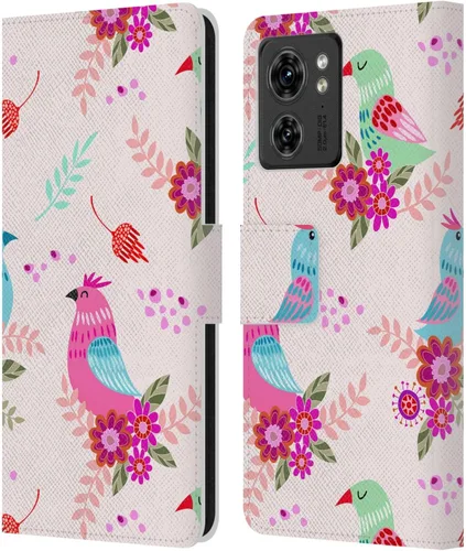 Vista 9 de Head Case Designs Officially Licensed Haroulita Blue Flower Cute Flower Pattern Leather Book Wallet Case Cover Compatible with Motorola Moto Edge 40