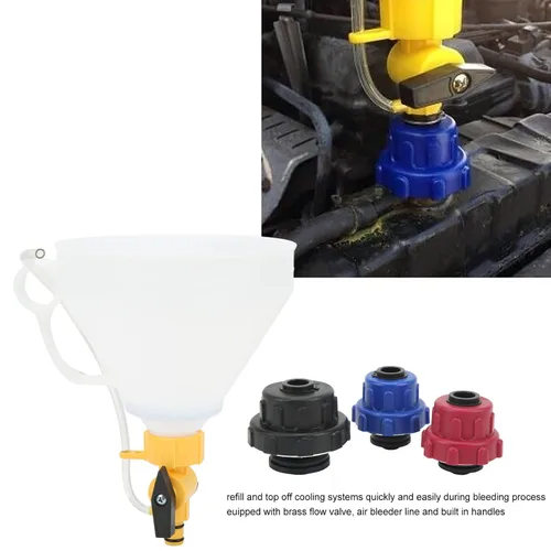 Vista 3 de Kit de embudo de radiador a prueba de derrames, kit de embudo de refrigerante sin derrames, kit de llenado del sistema de refrigeración del motor