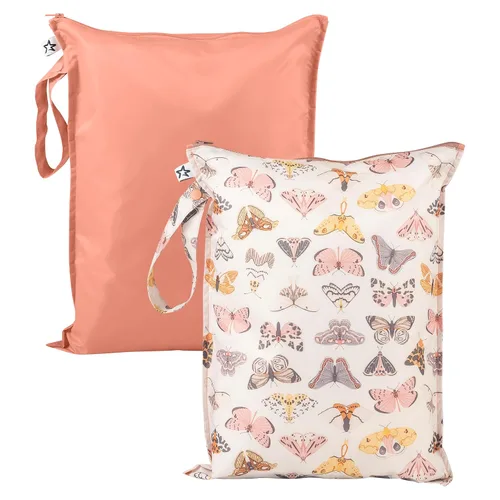 Vista 19 de Tiny Twinkle Bolsas húmedas a prueba de desorden Paquete de 2 bolsas húmedas reutilizables impermeables para trajes de baño Ropa de bebé Bolsa