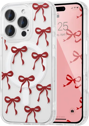 Vista 25 de UEEBAI - Funda magnética para iPhone 11, diseño de lazo, compatible con MagSafe, funda transparente delgada inalámbrica, antiamarilleo, a prueba