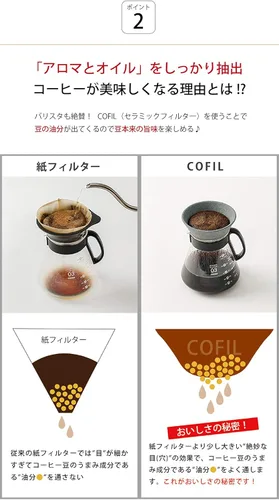 Vista 5 de COFIL Standard Ceramic Coffee Filter Dripper with Dedicated Base, White 13904002