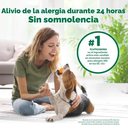 Vista 4 de Amazon Basic Care Spray nasal para alivio de alergias las 24 horas, propionato de fluticasona (glucocorticoide), 50 mcg, fuerza de prescripción