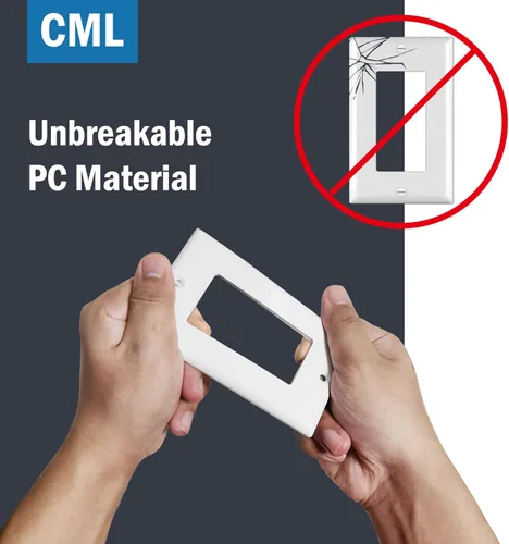Vista 3 de CML Placas Decorativas de Pared, Paquete de 50 Cubiertas para Receptáculos de Toma de Corriente, Placas de Interruptor de 1-Gang, Tamaño Estándar