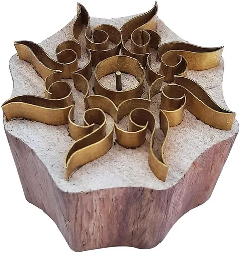 Vista 15 de Royal Kraft Ronda de latón sellos de madera para la impresión de bloques en arcilla, cerámica, tela BBtag001