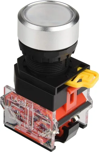 Vista 11 de APIELE Interruptor de botón momentáneo de 22MM 1NO 1NC Cabeza de metal LA36A-11BN-AZUL (azul)