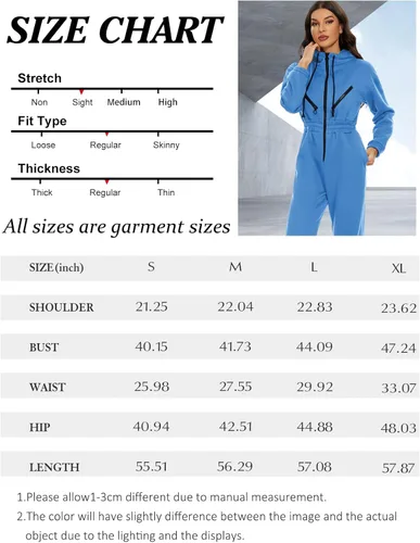 Vista 5 de COZYPOIN Enterizo de forro polar para mujer, conjunto de una pieza con capucha