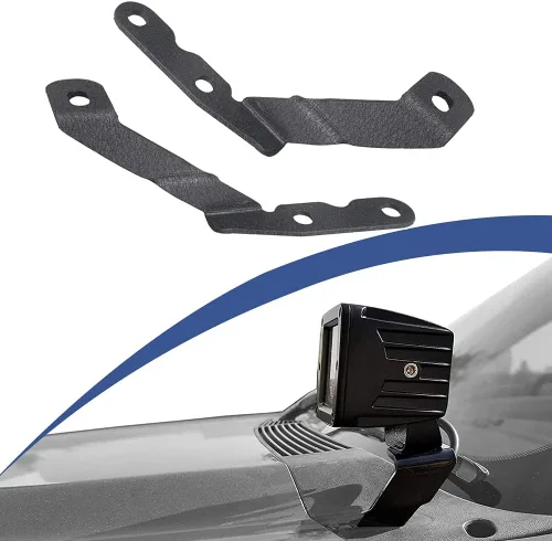 ADTOPI - Soporte de montaje de capó de metal negro para antena de luz de cubo de luz todoterreno, compatible con Chevy Suburban Tahoe Silverado