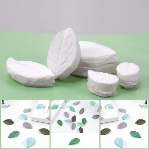 Vista 3 de Molde de silicona de hojas de rosa, 6 unidades, juego de moldes de pasta de goma 3D, mini molde de fondant para niños, bricolaje, boda, cupcakes