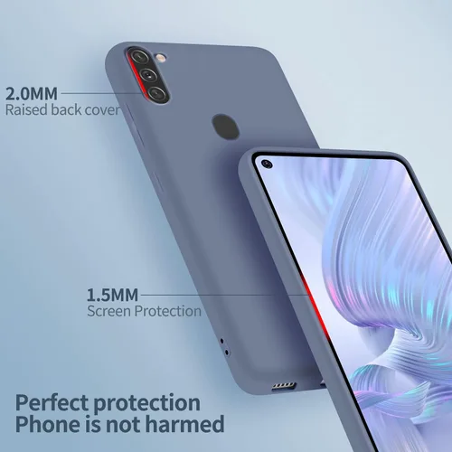 Vista 3 de Funda TPU de silicona líquida para Samsung Galaxy A11, gris